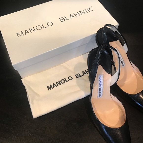 Manolo Blahnik Carolyne Black Pumps, size 37.5 - Picture 5 of 5